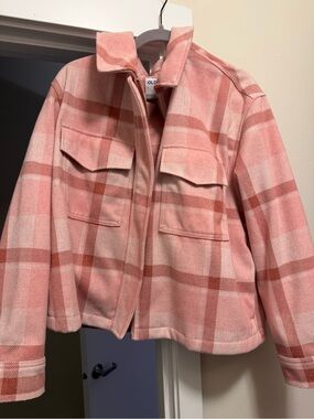 Old Navy Pink Plaid Utility Jacket